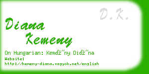 diana kemeny business card